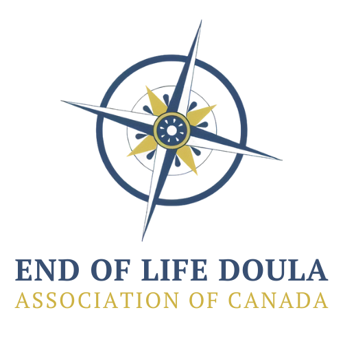 End-of-Life Doula Association of Canada member badge for Nina de Cocq, Certified EOLD providing compassionate end-of-life care and support.